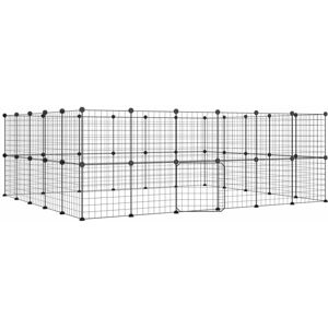 Berkfield Home - Mayfair 44-Panel Pet Cage with Door Black 35x35 cm Steel