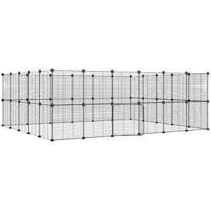 Berkfield Home - Mayfair 44-Panel Pet Cage with Door Black 35x35 cm Steel