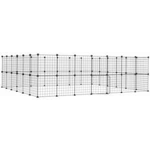 Berkfield Home - Mayfair 52-Panel Pet Cage with Door Black 35x35 cm Steel