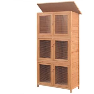 BERKFIELD HOME Mayfair Animal Rabbit Cage 6 Rooms Wood