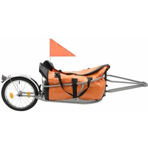 Berkfield Home - Mayfair Bike Luggage Trailer with Bag Orange and Black