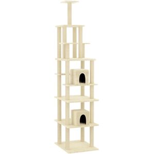 BERKFIELD HOME Mayfair Cat Tree with Sisal Scratching Posts Cream 216 cm