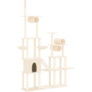 BERKFIELD HOME Mayfair Cat Tree with Sisal Scratching Posts Cream 279 cm