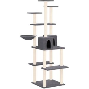 BERKFIELD HOME Mayfair Cat Tree with Sisal Scratching Posts Dark Grey 167 cm