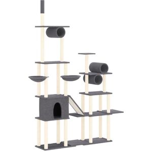 BERKFIELD HOME Mayfair Cat Tree with Sisal Scratching Posts Dark Grey 279 cm