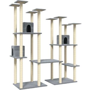 BERKFIELD HOME Mayfair Cat Tree with Sisal Scratching Posts Light Grey 174 cm