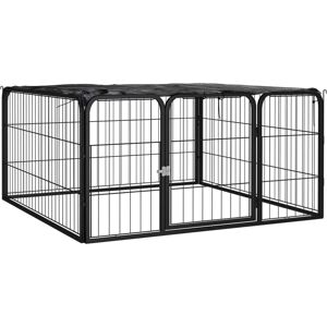Berkfield Home - Mayfair Dog Playpen 4 Panels Black 100x50 cm Powder-coated Steel
