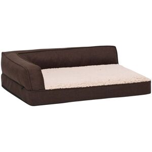 Berkfield Home - Mayfair Ergonomic Dog Bed Mattress 75x53 cm Linen Look Fleece Brown