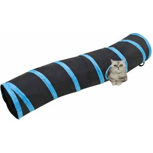 Berkfield Home - Mayfair S-shaped Cat Tunnel Black and Blue 122 cm Polyester