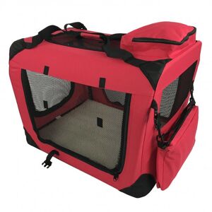 Raygar - Medium Pet Carrier Folding Soft Crate - Red