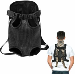 HÉLOISE Medium Small Dog Belly Backpack, Dog Front Carrier Bag, Pet Dog Cat Travel Accessories Bag, Portable Dog Walking Backpack, Black (M)