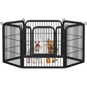 Yaheetech - Metal 6 Panels Pet Playpen Dog Exercise Barrier, 63cm w x 63cm h, Black