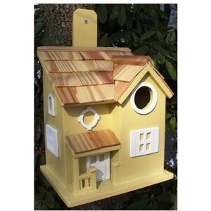 Deco-pak - Nestling Cottage Birdhouse - Yellow