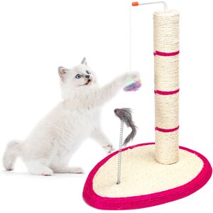 Nobleza - Cat Scratching Post for Indoor Cats and Kittens 19.3in Tall Cat Scratch Pole with Sisal Rope Cat Claw Scratcher with Hanging Plush Ball