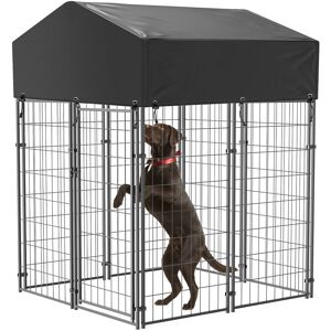 Bingo Paw - Outdoor Dog Kennel with Roof Heavy Duty Play Pen Metal Dog Cage Chicken Rabbits Crate, Small 120 x 127 x 165cm