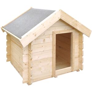Timbela - Outdoor Wooden Dog Kennel - Small Breed Dog House, Waterproof Roof, 76 x 99 x H80 cm, Size s M401-1
