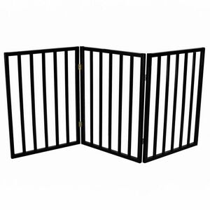 Oypla - Black Dog Safety Folding Wooden Pet Gate Portable Indoor Barrier