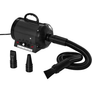 Pawhut - 2800W Dog Hair Dryer Pet Grooming Blaster Water Blower Dryer w/ 3 Nozzles Black - Black