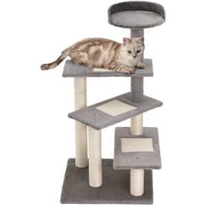 Pawhut - Cat Tree Scratcher, Climbing Post, Kitten Pets Scratching Furniture Tower Grey - Beige, Grey