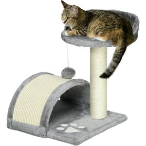 Cat Tree, Kitten Scratcher w/ Scratching Post, Toy Ball - Grey - Grey - Pawhut