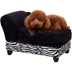 Pawhut - Dog Sofa Elevated Pet Chair Cat Couch w/ Hidden Under Seat Storage - Black