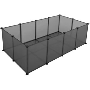 Songmics - Pet Exercise Play Pen with Bottom, 20 Panels, diy Enclosure Fence Cage for Small Animals, Guinea Pigs, Hamsters, Bunnies, Pet Run and