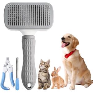 Héloise - Pet Hair Brush,Scissors and Files Set,Pet Hair Brush for Long/Short Hair Dogs,Self-Cleaning Brush for Pet Care