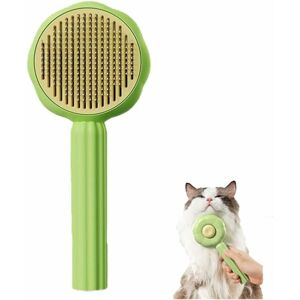 Mumu - Pet Hair Cleaning Brush with Hair Removal Button Self Cleaning Massage Brush for Cats Dogs Self Cleaning Brushes for Dogs Cats for Short Curls