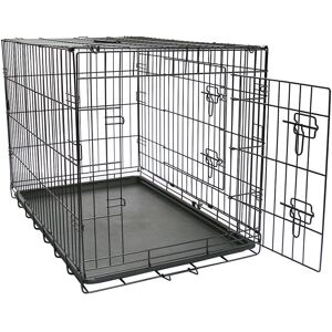 Greenbay - Pet Puppy Crate Folding Dog Training Travel Cage with Detachable Tray 42 Black