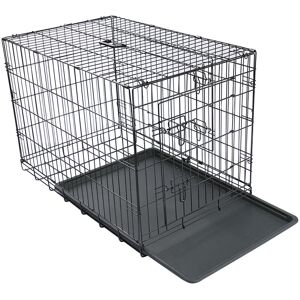 Greenbay - Pet Puppy Crate Folding Dog Training Travel Cage with Detachable Tray 48 Black