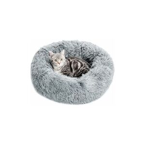 LUNE Pet Winter Warm Plush Round Mat Non-Slip Base (Light Gray, 40cm) 1pcs
