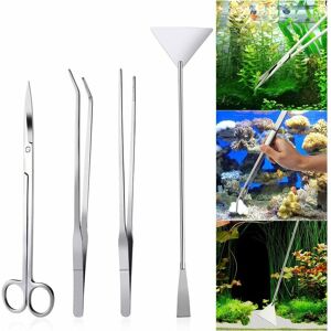 RHAFAYRE Pieces Stainless Steel Aquarium Tools Kit, Pliers, Scissors, Spatula for Aquatic Plants Accessories Aquarium Tool Set Aquascaping Tool for Fish Tank