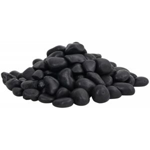 Polished Pebbles 10 kg Black 2-5 cm vidaXL - Black