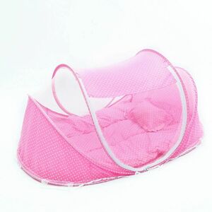 Denuotop - Foldable Baby Mosquito Net Tent with Mattress - Pink