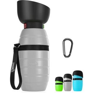 Héloise - Portable Dog Water Bottle with Water Bowl, Portable Dog Cat Water Dispenser Non-Toxic Leak-Proof Water Bottle, Walk Travel Hiking (Grey, l