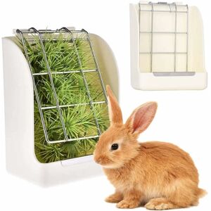 Héloise - Rabbit Hay Hay Rack Rabbit Rat Food Bowl Rabbit Hay Holder Rabbit Accessories Rabbit Food Dispenser White