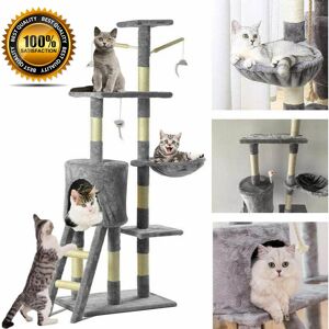 Briefness - Cat Tree Tower, Cat Condo with Sisal Scratching Post, Multi Level Cat Climbing Frame Indoors, Cat Activity Tree