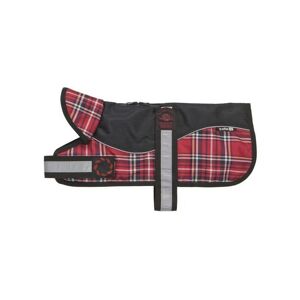 Ani Mate - Reflective Black/Red Tartan Padded Harness Coat 30cm - 260597