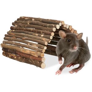 Relaxdays - Rodent Bridge, 40 x 65 cm, Cage Accessories Rabbit & Guinea Pig, Bendable, Natural Wood