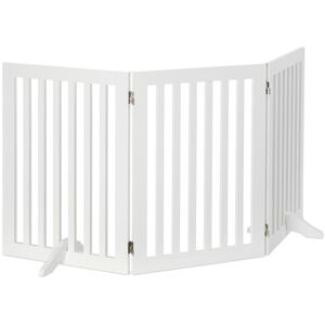 Wooden Safety Barrier, Adjustable Gate for Dogs & Children, Fireplace & Oven, mdf, 3 Panels, 70x154cm, White - Relaxdays