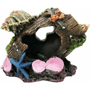 Rhafayre - Aquarium Barrel with Conch Decorations, Aquarium Barrel Cave Hiding Ornament