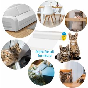 Rhafayre - Cat Sofa Protection Anti Claw Sticker Transparent Self-Adhesive Roll of Invisible Protection Furniture Table Protector (40x300cm)