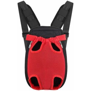 RHAFAYRE Pet Dog Backpack Outdoor Travel Dog Cat Backpack Small Dog Puppies Backpack Pet Supplies (Color : Red, Size : Large)