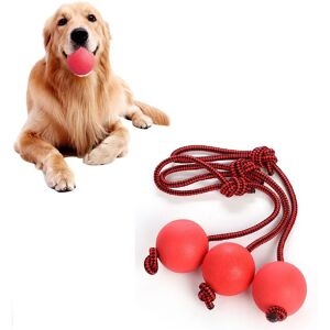 AOUGO Rope Ball Dog Toy, 3 Pieces Cat Chew Toys, Rubber Ball Rope Dog Toys