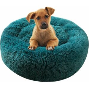 HOOPZI Round Plush Cat Basket for Animal Cats and Small Dogs Cat Bed Cushion Donut Dog Bed Fits Nest Sofa XH062 (Diameter: 70, Cyan)