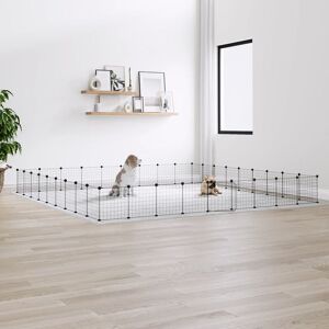 Royalton - 36-Panel Pet Cage with Door Black 35x35 cm Steel