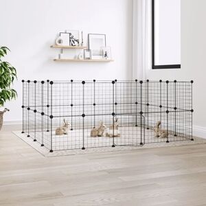 Royalton - 36-Panel Pet Cage with Door Black 35x35 cm Steel