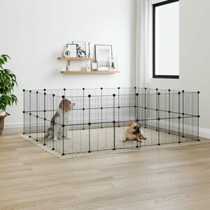 Royalton - 44-Panel Pet Cage with Door Black 35x35 cm Steel