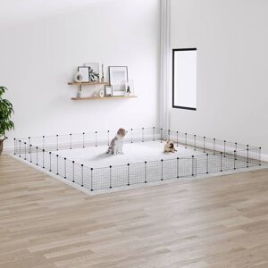 Royalton 44-Panel Pet Cage with Door Black 35x35 cm Steel