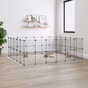 Royalton - 44-Panel Pet Cage with Door Black 35x35 cm Steel